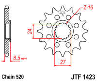 Звезда передняя JT JTF1423.16