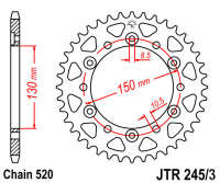 Звезда задняя JT JTR245/3.45