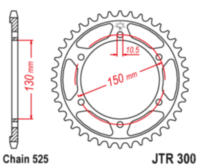 Звезда задняя JT JTR300.46