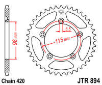 Звезда задняя JT JTR894.46
