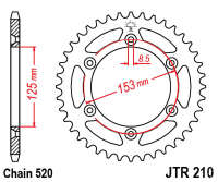 Зірка задня JT JTR210.48