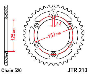 Зірка задня JT JTR210.48