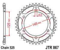 Звезда задняя JT JTR867.43