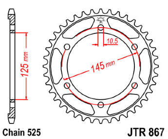 Звезда задняя JT JTR867.43