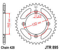 Звезда задняя JT JTR895.46
