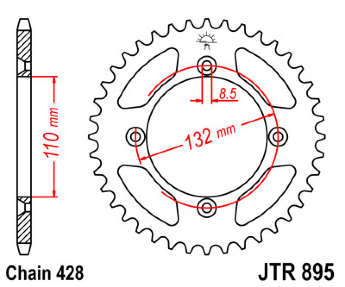 Звезда задняя JT JTR895.46