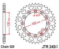 Звезда задняя JT JTR245/2.50