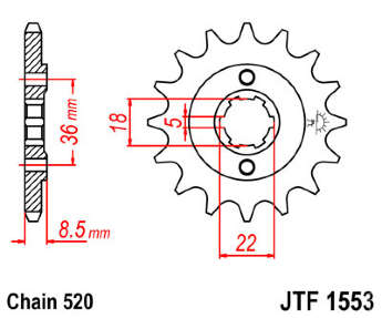 Звезда передняя JT JTF1553.14