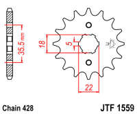 Звезда передняя JT JTF1559.14