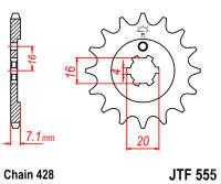 Звезда передняя JT JTF555.14