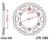 Звезда задняя JT JTR1306.42
