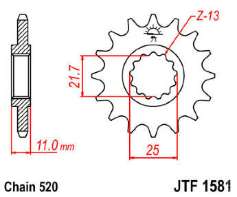 Звезда передняя JT JTF1581.15