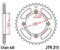 Звезда задняя JT JTR215.49