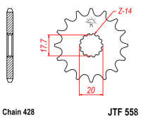 Звезда передняя JT JTF558.14