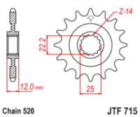 Звезда передняя JT JTF715.13