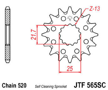Звезда передняя JT JTF565.14SC