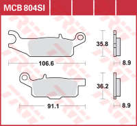 Колодки тормозные LUCAS MCB804SI