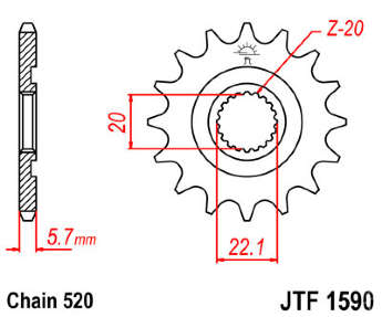 Звезда передняя JT JTF1590.12