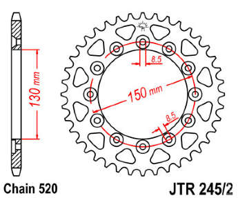 Звезда задняя JT JTR245/2.42
