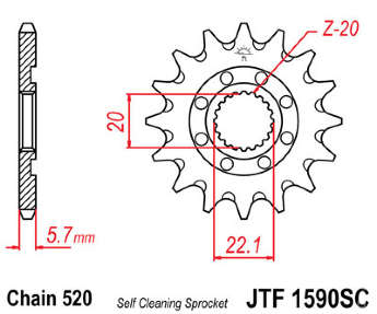 Звезда передняя JT JTF1590.14SC