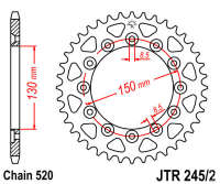 Звезда задняя JT JTR245/2.43