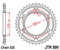 Звезда задняя JT JTR899.42