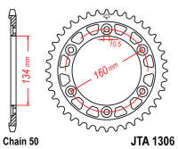 Звезда задняя легкосплавная JT JTA1306.40