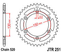 Звезда задняя JT JTR251.49