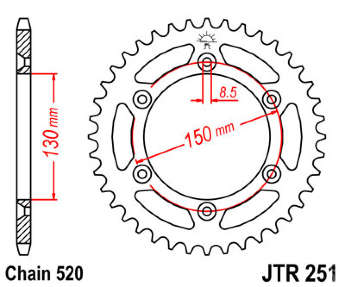 Звезда задняя JT JTR251.49