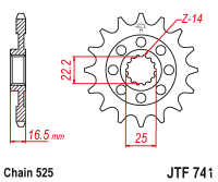 Звезда передняя JT JTF741.14