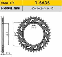 Звезда задняя Sunstar 1-5635-42