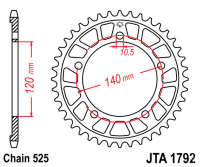Звезда задняя легкосплавная JT JTA1792.43