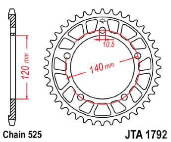 Звезда задняя легкосплавная JT JTA1792.43