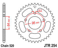 Звезда задняя JT JTR254.37
