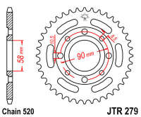 Звезда задняя JT JTR279.31
