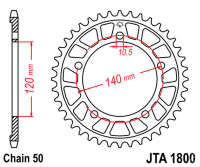 Звезда задняя легкосплавная JT JTA1800.42