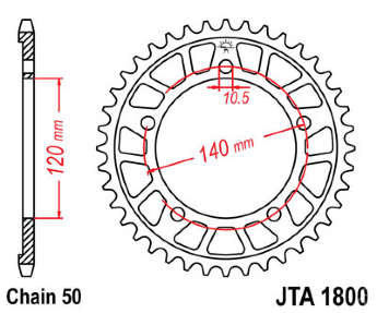 Звезда задняя легкосплавная JT JTA1800.42