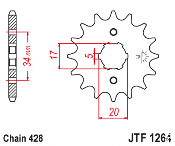Звезда передняя JT JTF1264.17