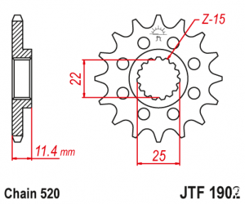 Звезда передняя JT JTF1902.17
