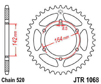 Зірка задня Hyosung GT250R GT250 JT sprockets