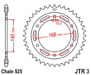 Зірка задня JT JTR3.41