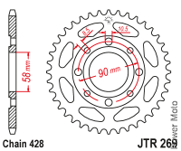 Звезда задняя JT JTR269.42