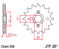 Звезда передняя JT JTF287.13