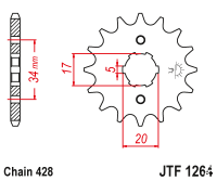Зірка передня JT JTF1264.15