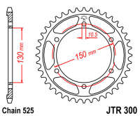 Звезда задняя JT JTR300.49