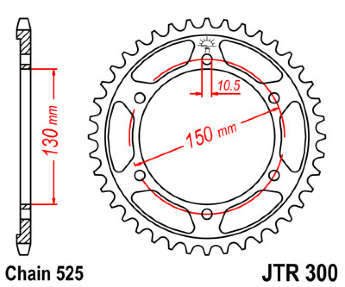 Звезда задняя JT JTR300.49
