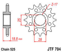 Звезда передняя JT JTF704.17