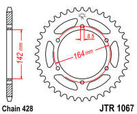 Звезда задняя JT JTR1067.52