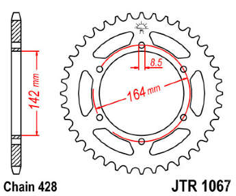 Звезда задняя JT JTR1067.52