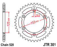 Звезда задняя JT JTR301.45